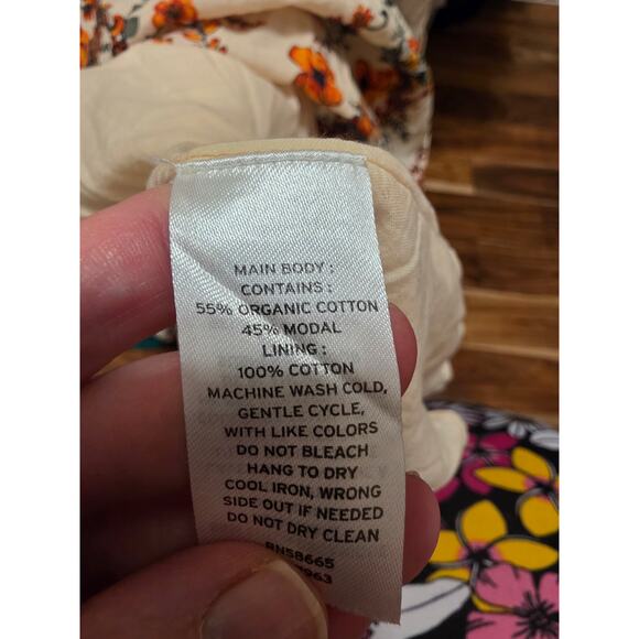 Chelsea 28 Floral Ruffle Sleeve Organic Cotton Midi dress Size XL - Picture 11 of 11